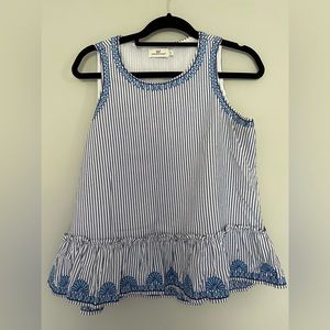 Blue and White Striped Vineyard Vines Peplum Top